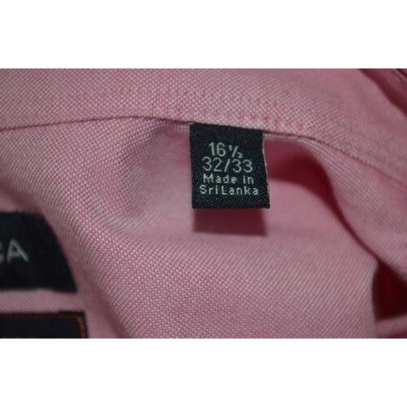 Nautica Men Oxford Pink Long Sleeve Dress Shirt Button Down Size 16 1/2 32/33 - Picture 10 of 11